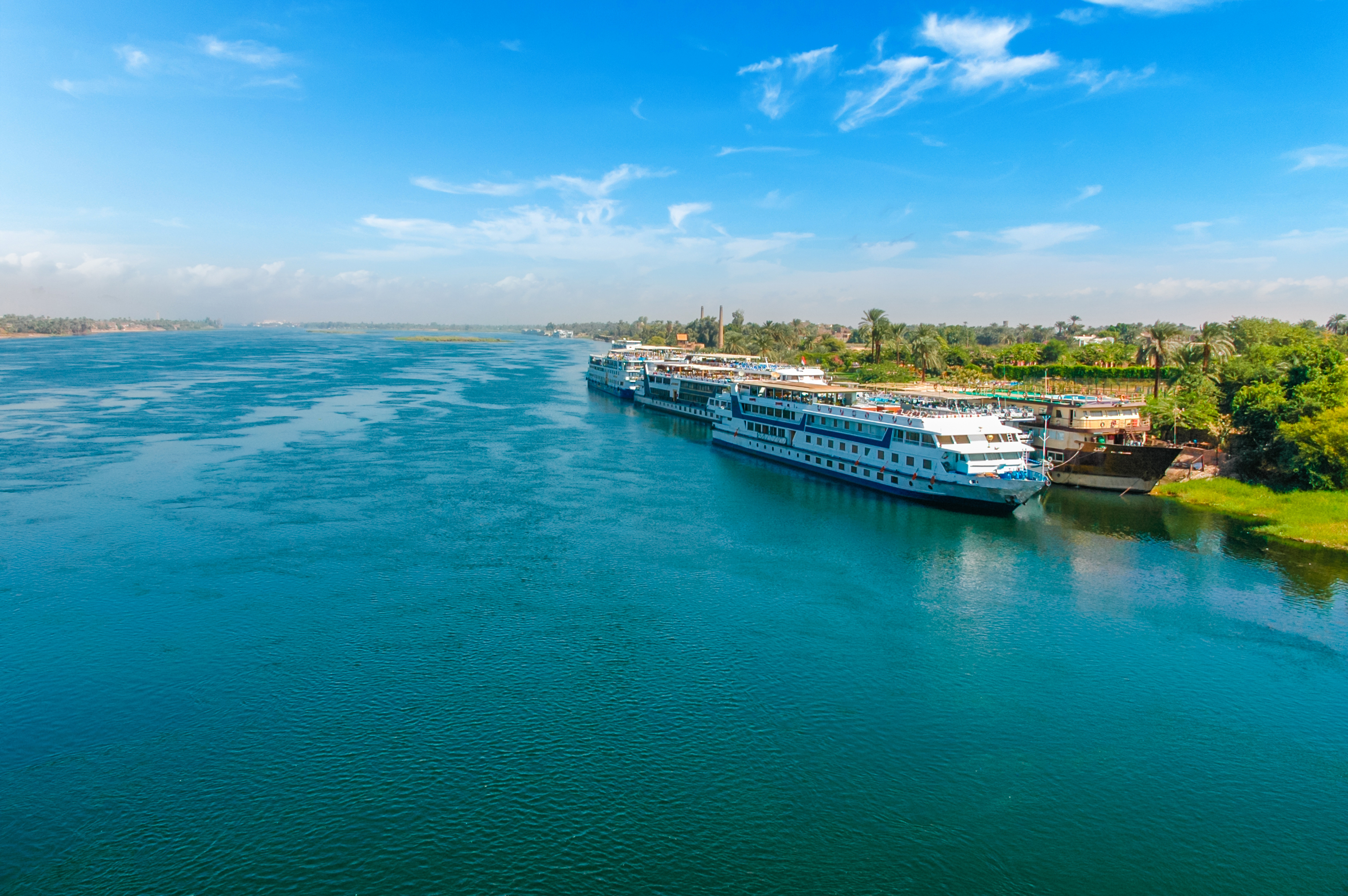 Cruise ship on the Nile river. Cairo. Giza. Egypt.